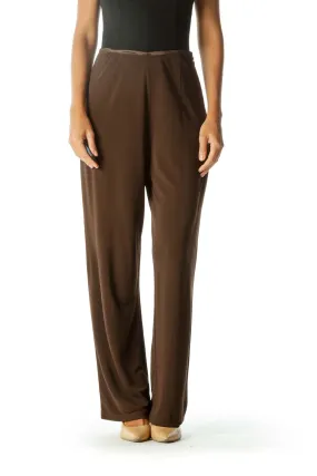 Brown High Waisted Wide-Leg Pant