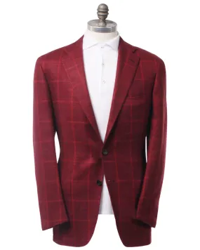 Dark Red Windowpane Sportcoat