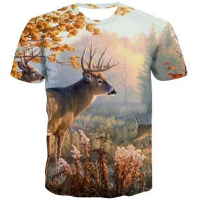 Hunting T shirts Men Jungle T shirts Funny Deer Tshirts Cool Shooter T-shirts Graphic Camouflage T-shirts 3d