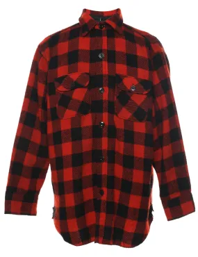 Long Sleeved Buffalo Red & Black Classic Check Shirt - M