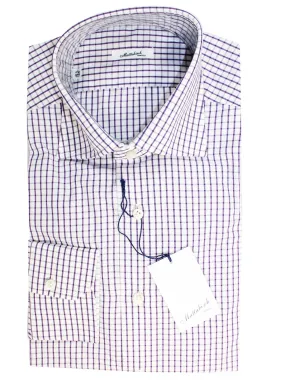 Mattabisch Shirt White Purple Graph Check 40 - 15 3/4 SALE