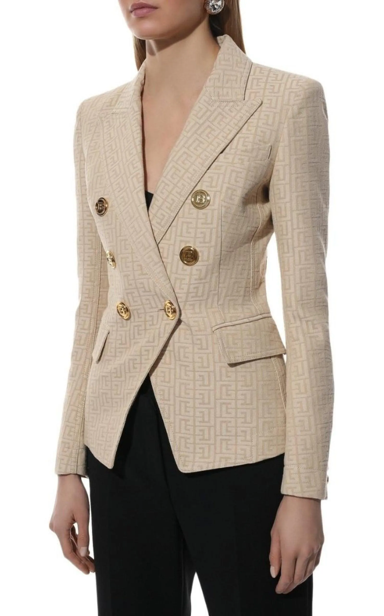 Monogram Jacquard Double Breasted Jacket