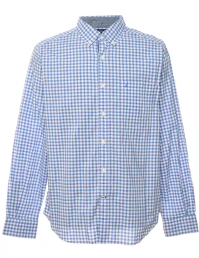 Nautica Checked White & Blue Classic Shirt - L