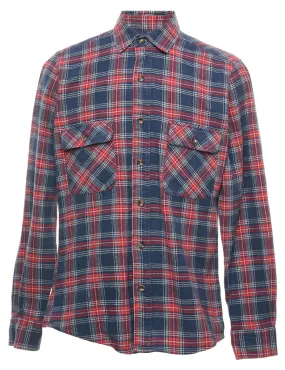 Navy Checked Shirt - M