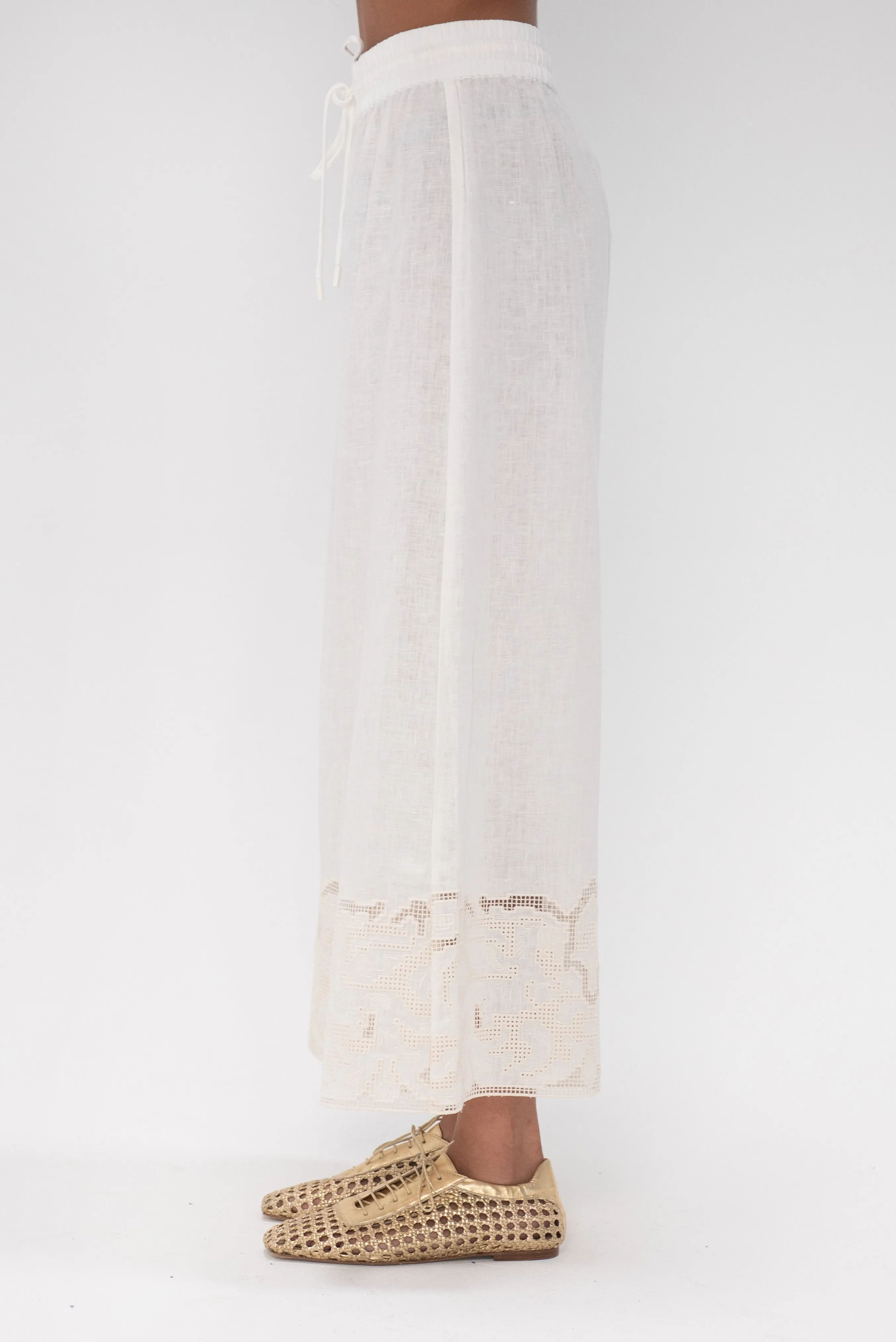 Pegasus Embroidered Pant, Ivory