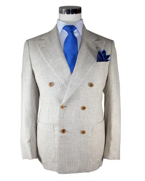 Sartorio Sport Coat Light Gray Beige - Double Breasted Men Blazer EU 52 / US 42 SALE