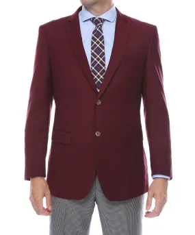 The Warwick Vintage Gold Button Blazer - Burgundy